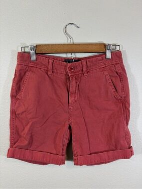 J. Crew Coral Red Chino Shorts w/ cuffed hem